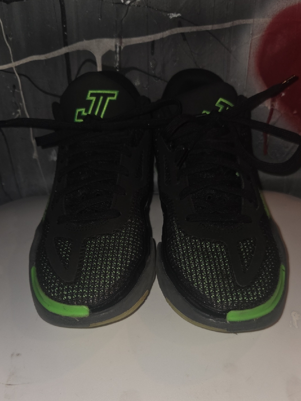 Jordan Black Sneakers with Neon Green Details